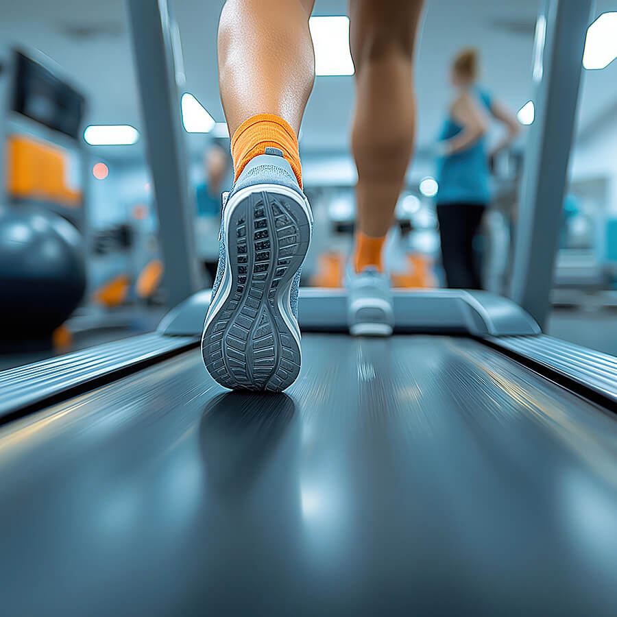 Therapeutin begleitet Patient beim Training an medizinischen Geräten